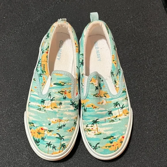 Old Navy Kids Slip-On Sneakers - Green and Orange - Picture 1 of 3